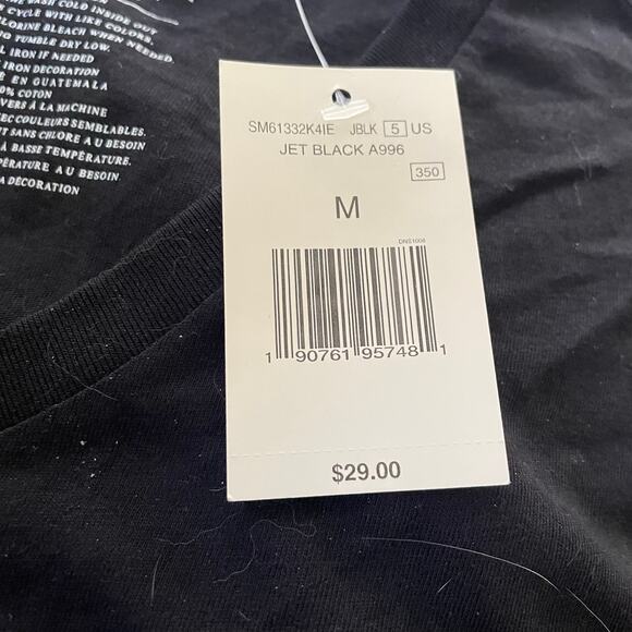 NWT  Guess Los Angeles black graphic v-neck t-shirt M - Picture 6 of 9